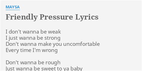 friendly pressure lyrics